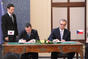 Slavnostní podpis smlouvy mezi vládou, Českým aeroholdingem a Korean Air, 10. dubna 2013