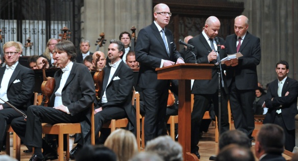 Projev předsedy vlády Bohuslava Sobotky před vystoupením České filharmonie, 17. listopadu 2014. 