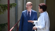 Premiér Sobotka jednal v Jihomoravském kraji o investicích do krajských nemocnic, 29. května 2016.