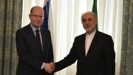 Premiér Sobotka se setkal s viceprezidentem Íránské islámské republiky Alím Akbarem Sálehím.