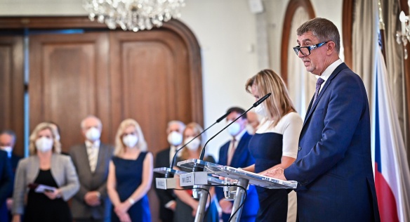 Premiér Andrej Babiš ocenil přínos laureátů cen k prosazování bezpečnostní politiky České republiky, 22. června 2021.