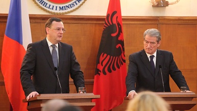 Prime Minister Petr Nečas visited the Republic of Albania on 16 April 2012