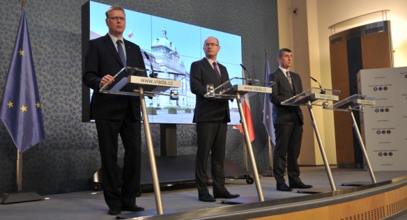 Tisková konference po jednání vlády, 28. ledna 2015.