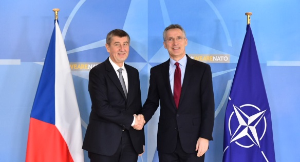 Předseda vlády Andrej Babiš jednal s generálním tajemníkem NATO Jensem Stoltenbergem, 22. března 2018.