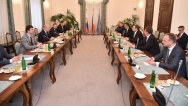 Předseda vlády Bohuslav Sobotka se setkal s předsedou Národní rady Slovenské republiky Andrejem Dankem, 25. září 2017.