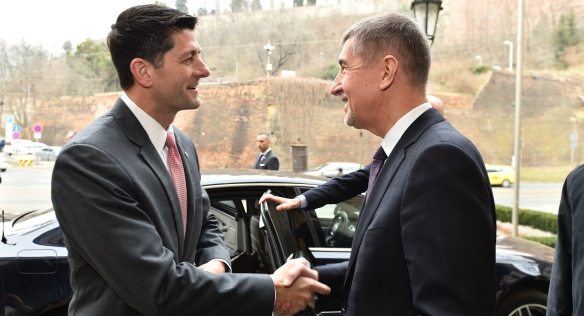 Předseda vlády Andrej Babiš se setkal s předsedou Sněmovny reprezentantů Kongresu USA Paulem Ryanem, 26. března 2018.