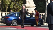 Arrival of Prime Minister Bohuslav Sobotka at the informal EU27 summit in Rome, 25th March 2017.
