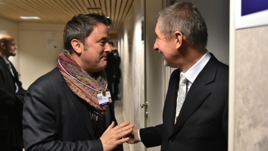 Premiér Andrej Babiš jednal v Davosu s předsedou vlády Lucemburského velkovévodství panem Xavierem Bettelem, 25. ledna 2018.