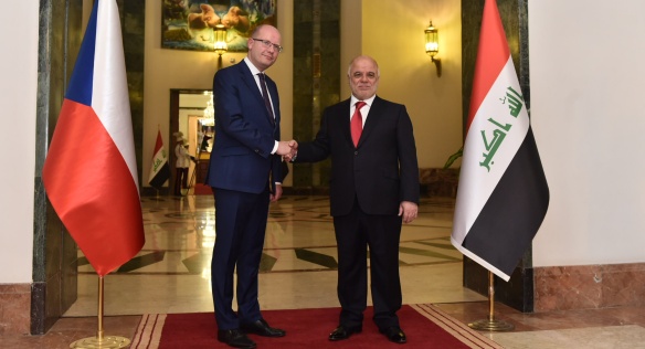 Předseda vlády Bohuslav Sobotka se setkal s předsedou vlády Irácké republiky, 27. srpna 2017.