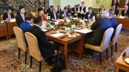 Summit premiérů Visegrádské skupiny, kterého se jako host zúčastnila prezidentka Korejské republiky, 3. prosince 2015.
