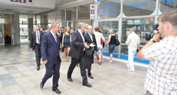Premiér Sobotka se setkal v rámci osmé bilanční cesty 24. července 2014 s ministrem zdravotnictví Němečkem.