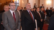 Předseda vlády Bohuslav Sobotka na Úřadu vlády udělil Cenu Jaroslava Jandy, 27. května 2015.