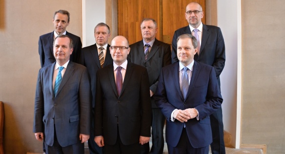 Premiér se dnes společně s ministrem školství setkal se zástupci České konference rektorů, 5. března 2015.