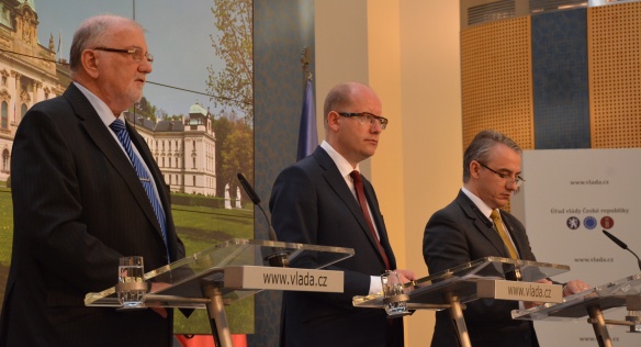 Tisková konference po jednání tripartity, 18. května 2015.