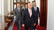 Premiér Sobotka hovořil s generálním tajemníkem Rady Evropy Jaglandem o lidských právech, 5. června 2015.