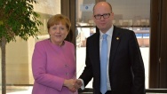 Předseda vlády Bohuslav Sobotka jednal s německou kancléřkou Angelou Merkel, 19. února 2016. 