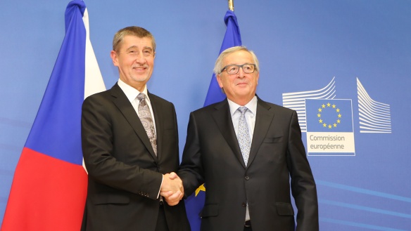 První bilaterální jednání Andreje Babiše s předsedou Evropské komise Jean-Claude Junckerem, Brusel 29. ledna 2018.