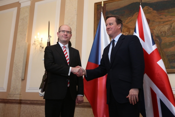 Premiér Bohuslav Sobotka se v pátek 22. ledna 2016 setkal ve Strakově akademii s předsedou vlády Velké Británie Davidem Cameronem.