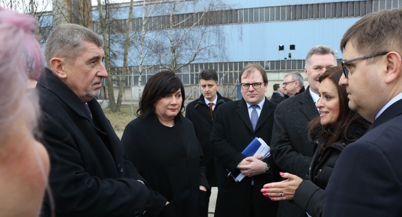 Členové vlády navštívili areál bývalé Poldi, 28. března 2018. 