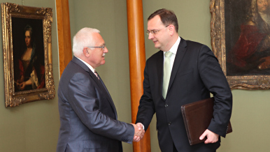 Prezident Václav Klaus a předseda vlády Petr Nečas