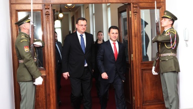 Předseda vlády Petr Nečas se v úterý 13. listopadu 2012 setkal s předsedou vlády Makedonské republiky Nikolou Gruevským