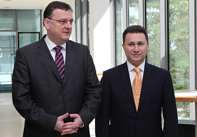 Premiér Petr Nečas a předseda vlády Republiky Makedonie Nikola Gruevski