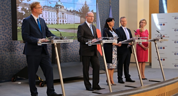 Tisková konference po jednání vlády 24. srpna 2016.
