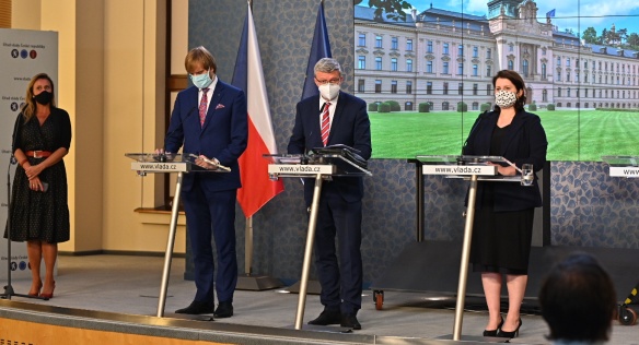 Tisková konference po jednání vlády, 14. září 2020.