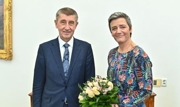 Premiér jednal s eurokomisařkou Vestagerovou o brexitu a vnitřním trhu, 8. února 2019.