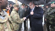 Prime Minister Bohuslav Sobotka meets with U.S. soldiers in Prague, 31 March 2015