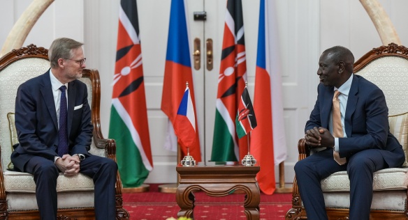 Premiér Petr Fiala jednal v Nairobi s keňským prezidentem Williamem Rutem, 7. listopadu 2023.