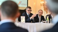 Premiér A. Babiš v pondělí 26. listopadu 2018 vystoupil na Setkání lídrů českého stavebnictví v Rudolfově galerii na Pražském hradě