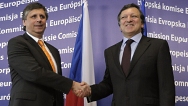 Předseda vlády Jan Fischer a J.M. Barroso, předseda Evropské komise / PM Jan Fischer and President of the European Commission J.M. Barroso, 13.10.2009