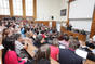 Petr Nečas na přednášce před studenty Filozofické fakulty Univerzity karlovy v Praze, 10. května 2011
