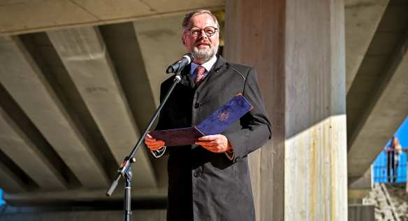Projev premiéra Petra Fialy na slavnostním otevření obchvatu Olbramovic, 30. září 2022.