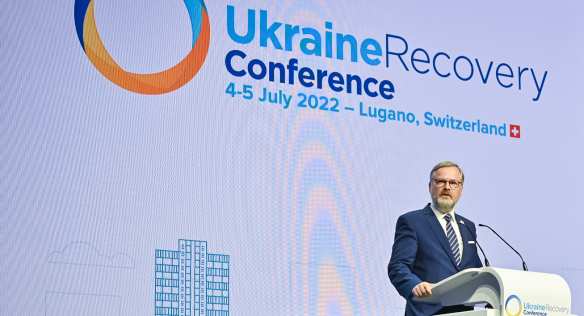 Projev premiéra Petra Fialy na plenárním zasedání Konference o obnově Ukrajiny