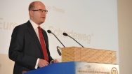 Premiér Bohuslav Sobotka přednesl projev na Humboldtově univerzitě v Berlíně, 4. května 2015.