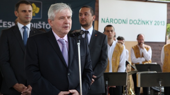Předseda vlády Jiří Rusnok v sobotu 31. srpna 2013 zahájil Národní dožínky v rámci výstavy Země živitelka v Českých Budějovicích.
