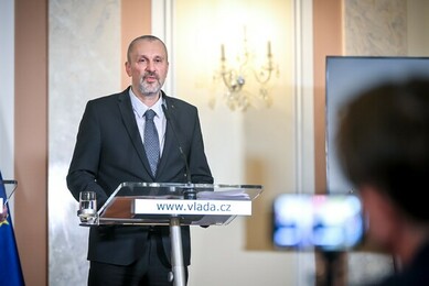 Ministr pro legislativu a předseda LRV Michal Šalomoun na TK po vládě, 3. 1. 2024