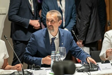 Ministr pro legislativu Michal Šalomoun na zahájení předsednictví ČR Radě EU, 1. 7. 2022