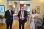 V rezidenci českého velvyslance přivítali premiéra Babiše mimořádný a zplnomocněný velvyslanec Pavel Kafka s chotí, 3. září 2019