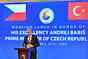 Ministr průmyslu a obchodu Karel Havlíček při proslovu na pracovním obědě se členy české a turecké obchodní komory, 3. září 2019
