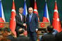 Tisková konference tureckého prezidenta Recepa Tayyipa Erdoğana a českého premiéra Andreje Babiše, 3. září 2019.