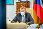 Předseda vlády Andrej Babiš během mimořádného zasedání kabinetu, 18. března 2021.