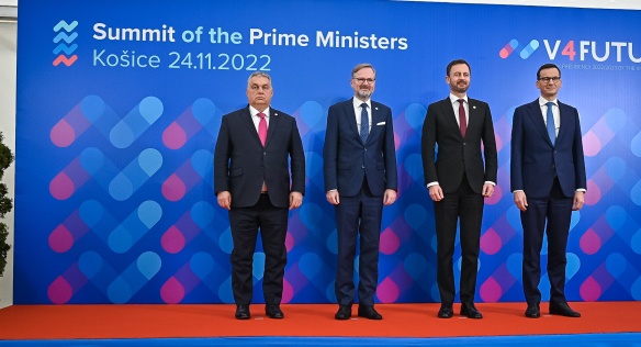 Na schůzce premiérů zemí Visegrádu se řešily především dopady války na Ukrajině, energetické krize a nelegální migrace, 24. listopadu 2022.