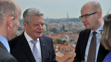 6. května 2014: Jednání premiéra Sobotky s německým prezidentem Gauckem.