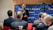 Premiér Petr Fiala diskutoval u kulatého stolu na téma Rozvoj digitální ekonomiky v ČR