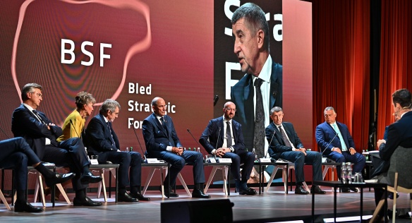 Premiér Andrej Babiš se aktivně zapojil do panelové diskuse Bledského strategického fóra, 1. září 2021.