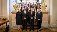 Pracovní oběd se konal u příležitosti končícího předsednictví Francie a nadcházejícího předsednictví ČR v Radě, 21. června 2022.