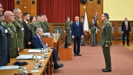 Premiér Petr Fiala v projevu před Velitelským shromážděním poděkoval příslušníkům Armády ČR za jejich práci, 22. listopadu 2022.